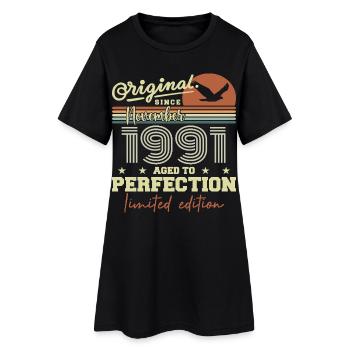 November 1991 Jubiläum 1991 November 1991 - Frauen T-Shirt-Kleid - Schwarz - Vorne
