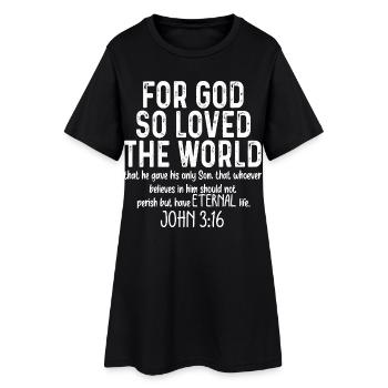 Pour Dieu Aime Le Monde John 3:16 - Robe T-shirt Femme - noir - Devant