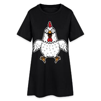 chicken hen rooster rooster poultry chickens crazy - Women’s T-Shirt Dress - black - Front