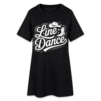 Lettrage de silhouette de danse en ligne - Robe T-shirt Femme - noir - Devant