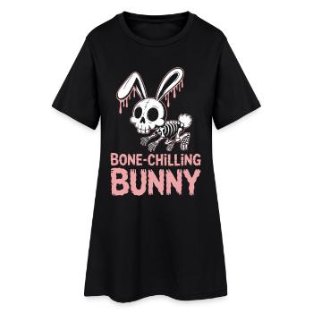 Bone-Chilling Bunny Halloween  - Frauen T-Shirt-Kleid - Schwarz - Vorne