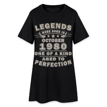 45e anniversaire rétro octobre 1980 - octobre 1980 - Robe T-shirt Femme - noir - Devant