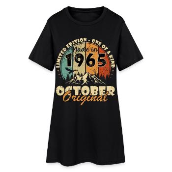 Oktober 1965 Jahrgang Vintage Retro Geburtstag - Frauen T-Shirt-Kleid - Schwarz - Vorne