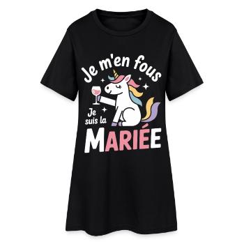 Je m’en fous je suis la mariée – Licorne drôle EVJ - Robe T-shirt Femme - noir - Devant