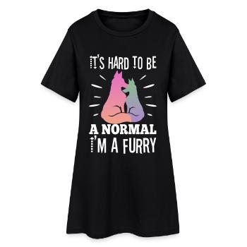 C’est difficile d’être un normal, je suis un poilu - Robe T-shirt Femme - noir - Devant