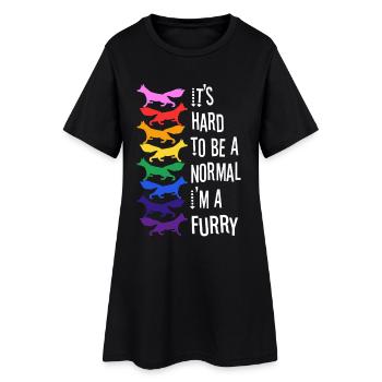 C’est difficile d’être un normal, je suis un poilu - Robe T-shirt Femme - noir - Devant
