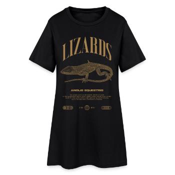 Chevalier cubain Anole Gardien de reptiles Lézard - Robe T-shirt Femme - noir - Devant