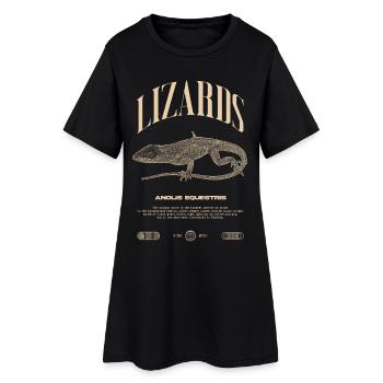 Kubanischer Ritter Anole Reptilienhalter Eidechse - Frauen T-Shirt-Kleid - Schwarz - Vorne