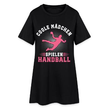 filles cool jouant au handball joueur de handball - Robe T-shirt Femme - noir - Devant