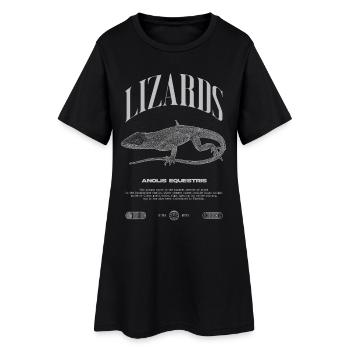 Cuban Knight Anole Reptile Keeper Lizard - Women’s T-Shirt Dress - black - Front