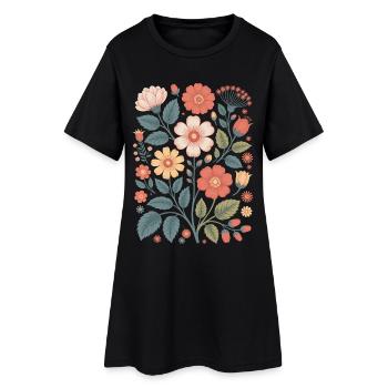 Fleurs Vintage Fleurs Sauvages Nature - Robe T-shirt Femme - noir - Devant