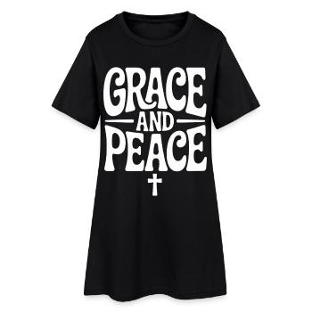 Grace And Peace Jesus Christen Glaube - Frauen T-Shirt-Kleid - Schwarz - Vorne