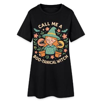 Appelez-moi un costume d’Halloween de sorcière boo-tanical - Robe T-shirt Femme - noir - Devant