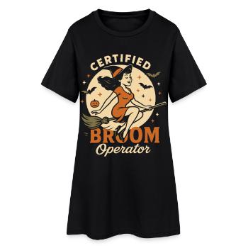 Costume d’Halloween de sorcière opérateur de balai certifié - Robe T-shirt Femme - noir - Devant