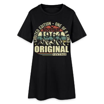 Anniversaire novembre 1964 - Robe T-shirt Femme - noir - Devant