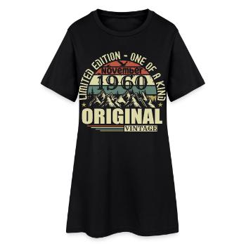 Anniversaire novembre 1960 - Robe T-shirt Femme - noir - Devant