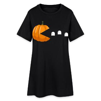citrouille manger des fantômes drôle Halloween - Robe T-shirt Femme - noir - Devant
