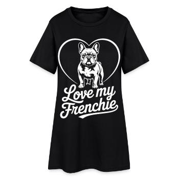 Love My Frenchie Heart Bulldog - Robe T-shirt Femme - noir - Devant