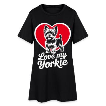 Yorkie Love Heart Design - Robe T-shirt Femme - noir - Devant