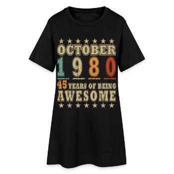 October 1980 Birthday Gift 1980 October 1980 - Women’s T-Shirt Dress - black - Front