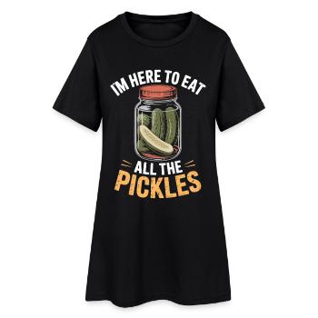 Concombres ici pour manger tous les cornichons - Robe T-shirt Femme - noir - Devant