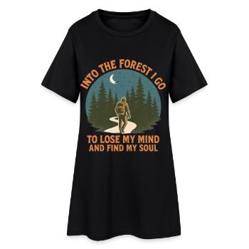 Randonnée Randonneurs Forêt - Robe T-shirt Femme - noir - Devant