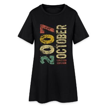 Édition limitée octobre 2007 Cadeau d’anniversaire - Robe T-shirt Femme - noir - Devant