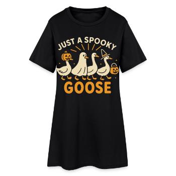 Just A Spooky Goose Halloween Costume Fun - Women’s T-Shirt Dress - black - Front