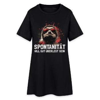 Paresseux réfrigéré avec lunettes de soleil - Robe T-shirt Femme - noir - Devant