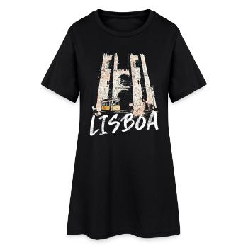 Cathédrale Lisbonne illustration colorée design - Robe T-shirt Femme - noir - Devant
