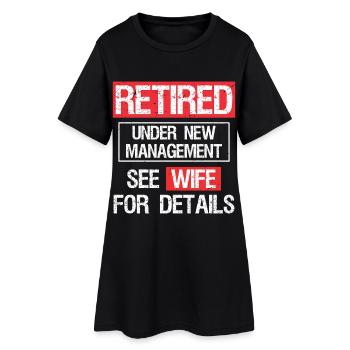 Retraité sous une nouvelle direction Voir l’épouse pour plus de détails - Robe T-shirt Femme - noir - Devant