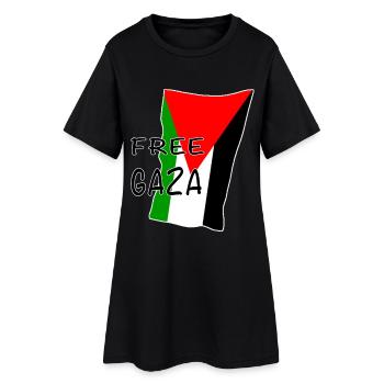 Motif du drapeau de Gaza libre - Robe T-shirt Femme - noir - Devant