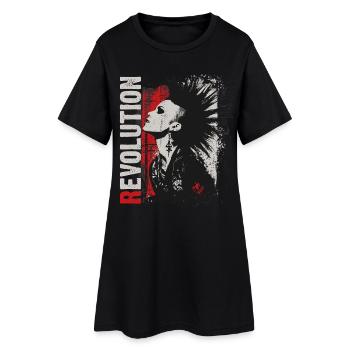 Révolution punk rock girl - Robe T-shirt Femme - noir - Devant
