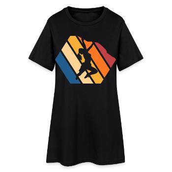Dynamische Streetdance Silhouette - Frauen T-Shirt-Kleid - Schwarz - Vorne
