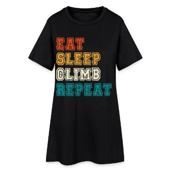 Eat Sleep Climb Repeat Design - Frauen T-Shirt-Kleid - Schwarz - Vorne