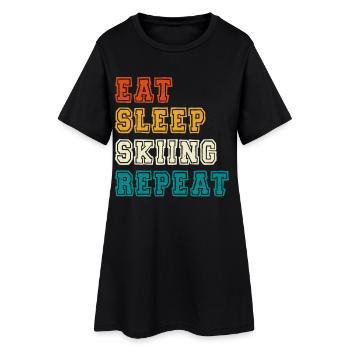 Manger Dormir Répéter le ski - Robe T-shirt Femme - noir - Devant
