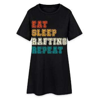 Manger dormir Rafting Répéter - Robe T-shirt Femme - noir - Devant
