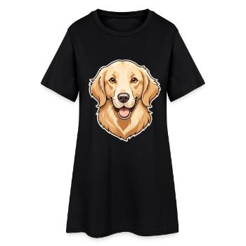 Illustration de la tête du Golden Retriever - Robe T-shirt Femme - noir - Devant