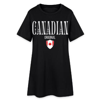 Canadien d’origine, j’adore le Canada - Robe T-shirt Femme - noir - Devant