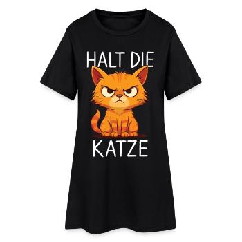 Hold the Cat Angry Cat Cartoon - Robe T-shirt Femme - noir - Devant