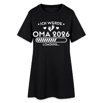 Ich werde Oma 2026 - Schwangerschaftsverkündung - Frauen T-Shirt-Kleid - Schwarz - Vorne