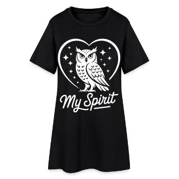 Herz mit Eule My Spirit Illustration - Robe T-shirt Femme - noir - Devant