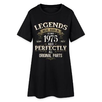 50ème Anniversaire Légende Octobre Millésime 1975 - Robe T-shirt Femme - noir - Devant