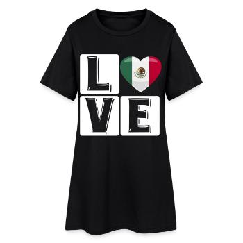 Love Mexiko Herz - Frauen T-Shirt-Kleid - Schwarz - Vorne