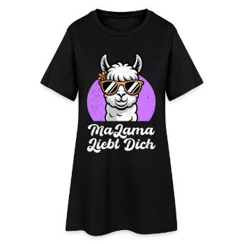 Soon to be mom MALAMA LOVES YOU Funny - Women’s T-Shirt Dress - black - Front