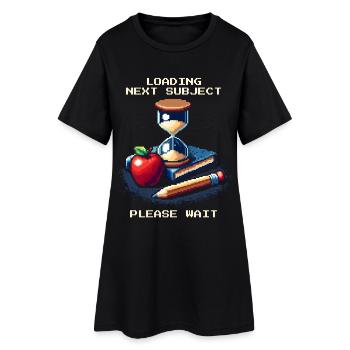 Chargement du bac suivant | École-maison Patience Humour - Robe T-shirt Femme - noir - Devant
