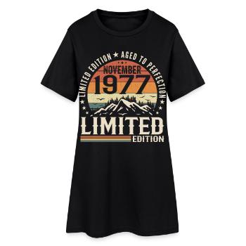 Novembre 1977 Anniversaire Rétro Unique - Robe T-shirt Femme - noir - Devant
