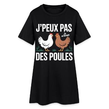 Ich kann mich nicht um den Humorzüchter der Hühner kümmern - Frauen T-Shirt-Kleid - Schwarz - Vorne