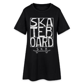 Skateboard - Robe T-shirt Femme - noir - Devant