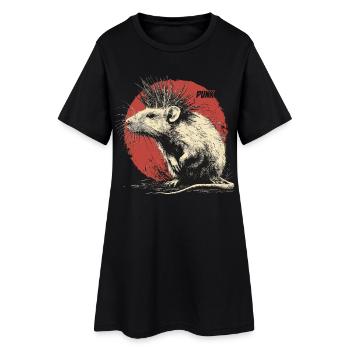 Punk Rock Rat - Robe T-shirt Femme - noir - Devant